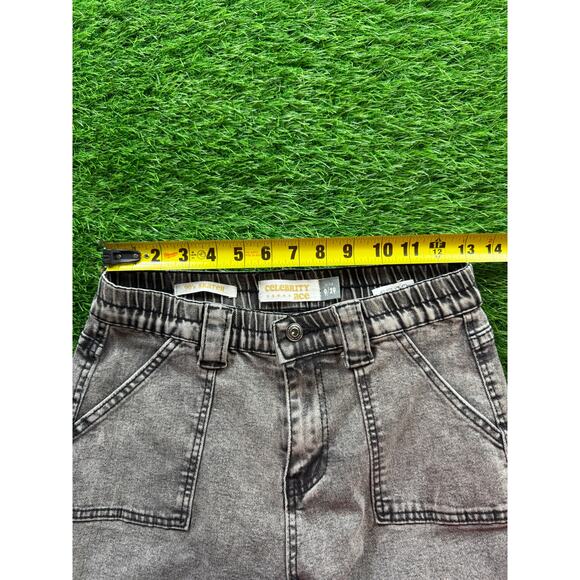 Celebrity Ace 90s Skater Jeans Womens 9/29 Black Wash Cargo High Rise Grunge Y2K - Picture 14 of 15